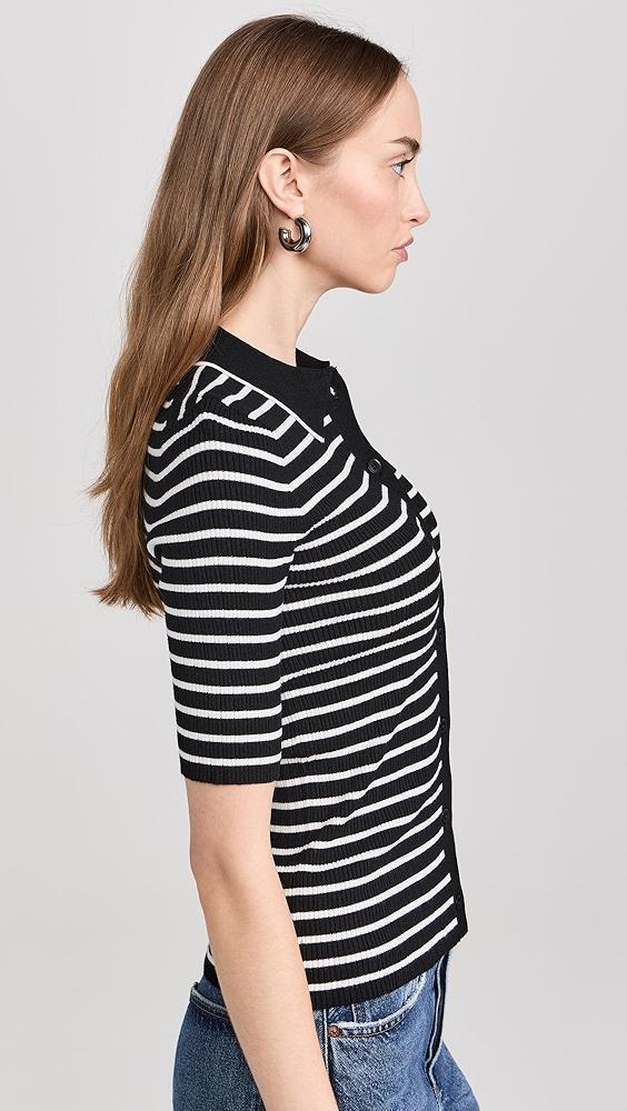 Madewell Stripe Antonia Snowy Short Sleeve Polo Tee | Shopbop Product Image