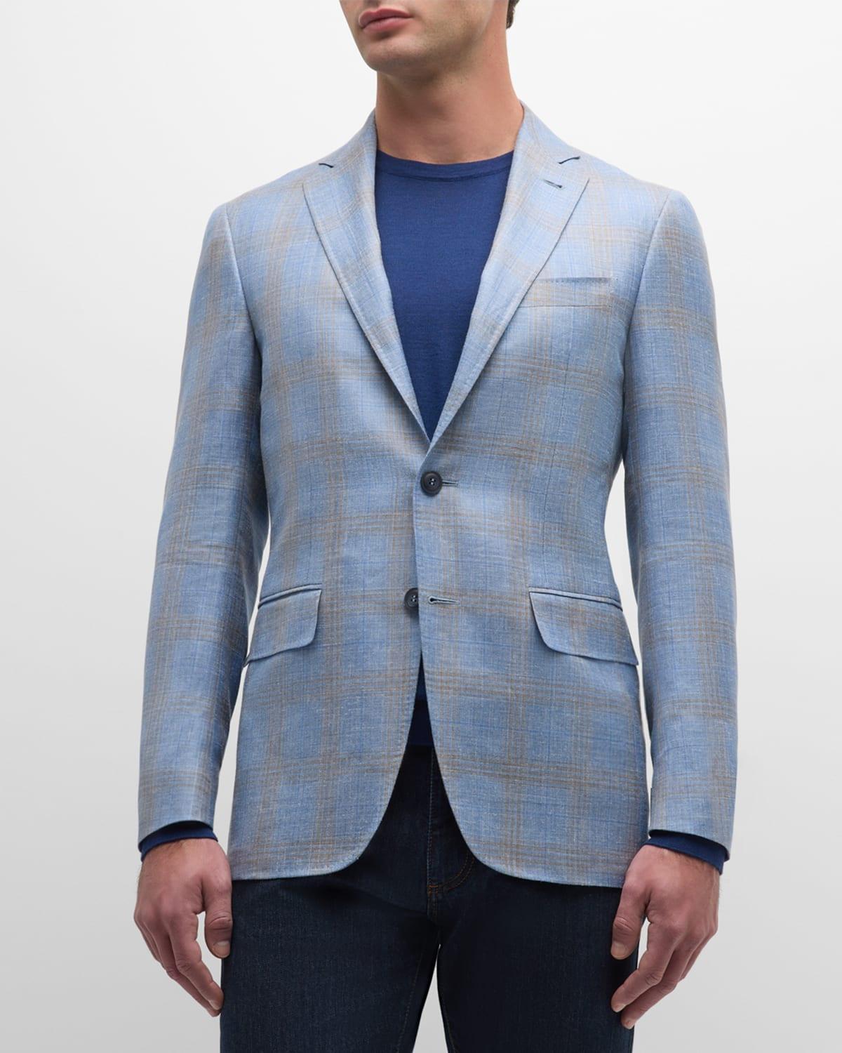 Mens Plaid Cashmere-Blend Sport Coat Product Image