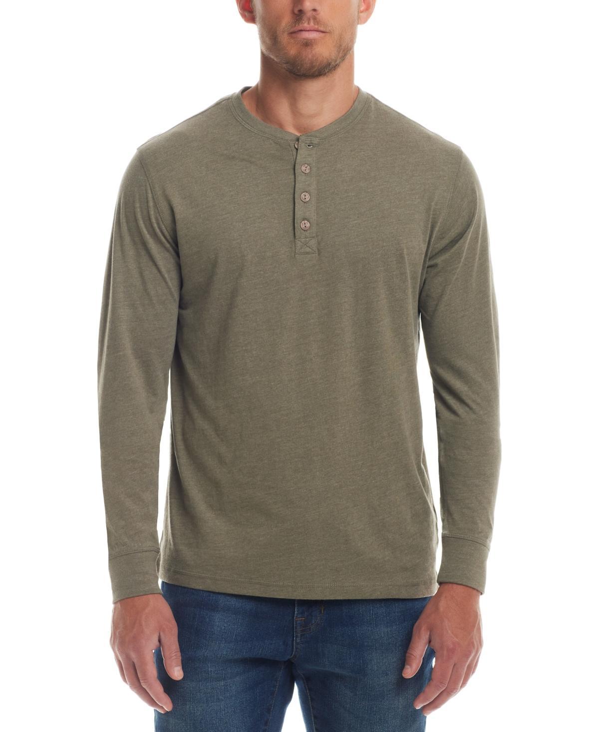 Weatherproof Vintage Mens Long Sleeve Brushed Jersey Henley T-shirt Product Image