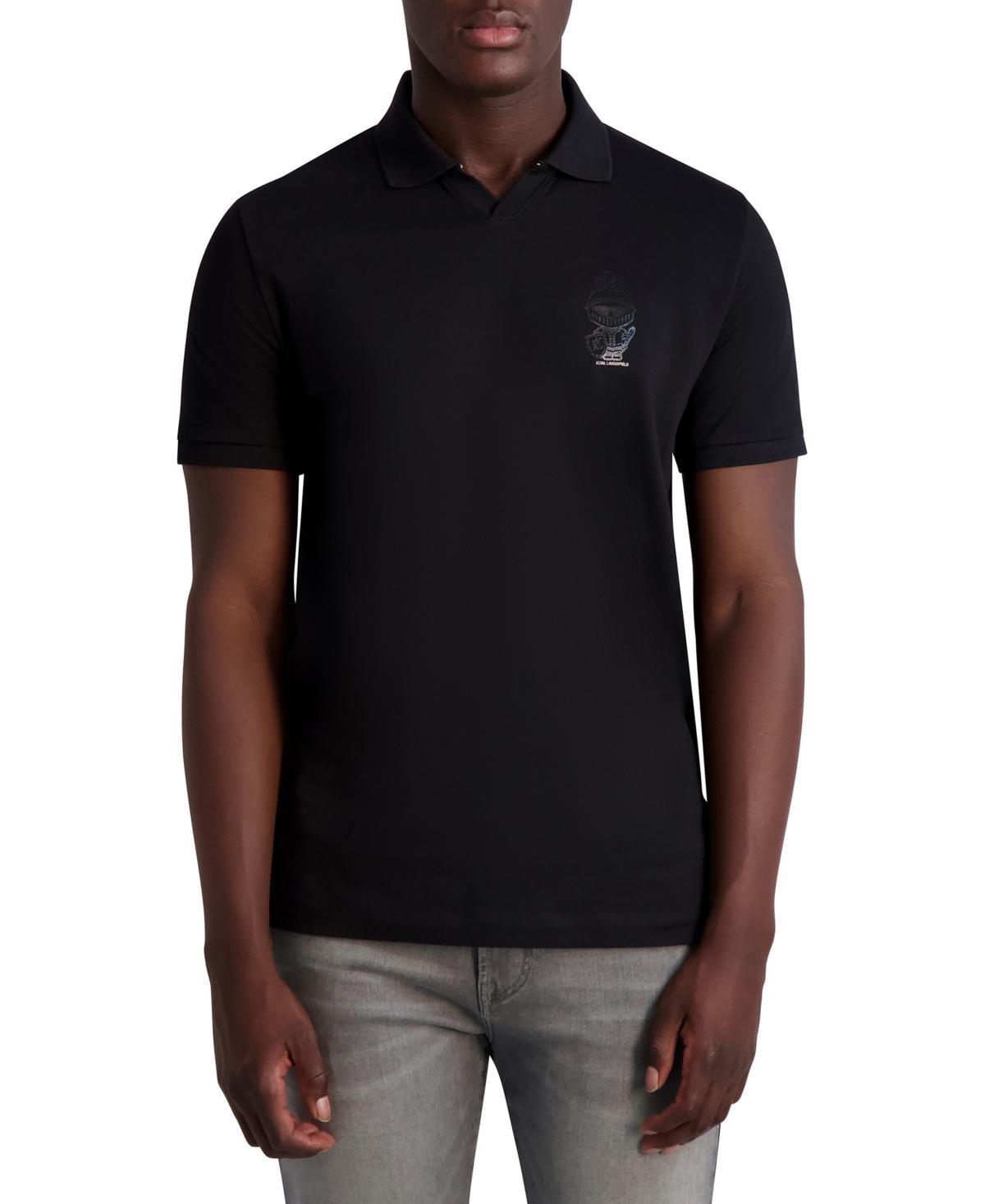 Karl Lagerfeld Paris Mens Slim-Fit Printed Micro-Pique Polo Shirt Product Image