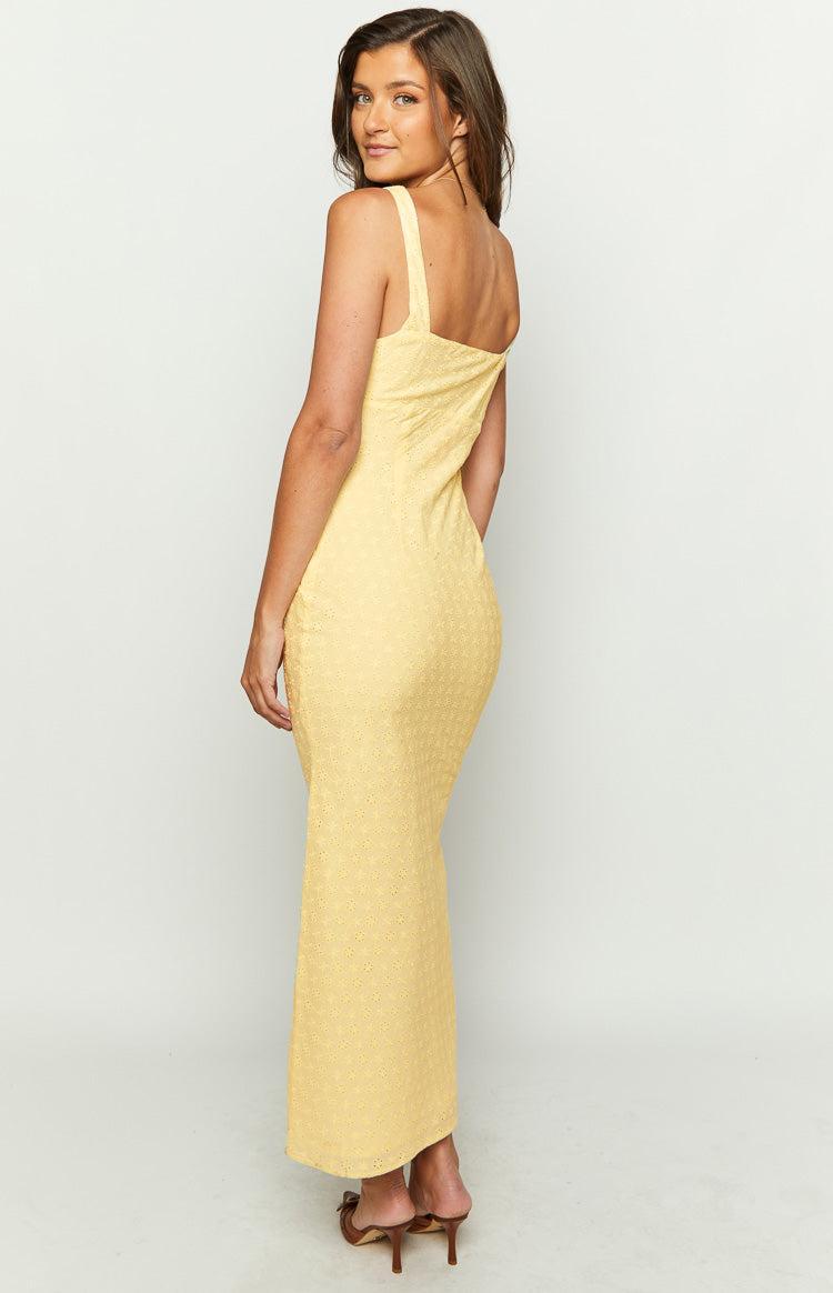 Evilia Yellow Midi Dress Product Image