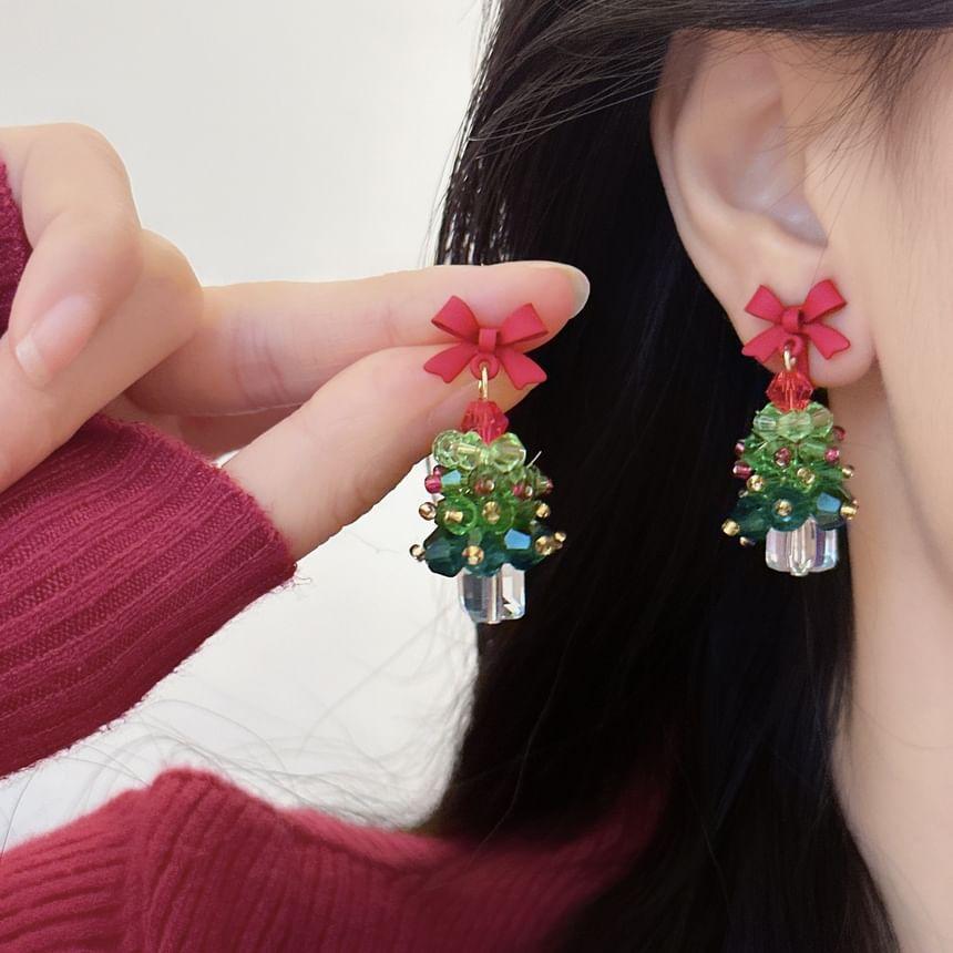 Christmas Tree Beaded Drop Earring Product Image