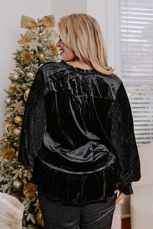 Statement Maker Velvet Top In Black Curves Product Image