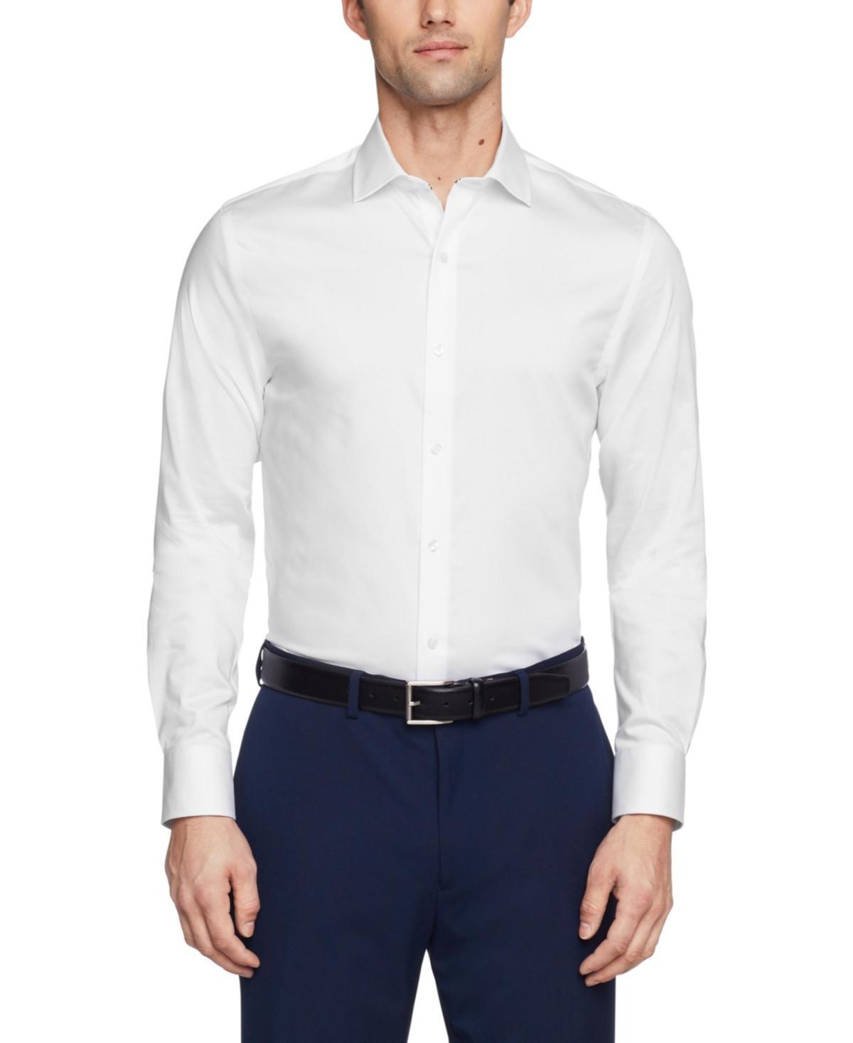 Tommy Hilfiger Mens Th Flex Slim Fit Wrinkle Free Stretch Twill Dress Shirt Product Image