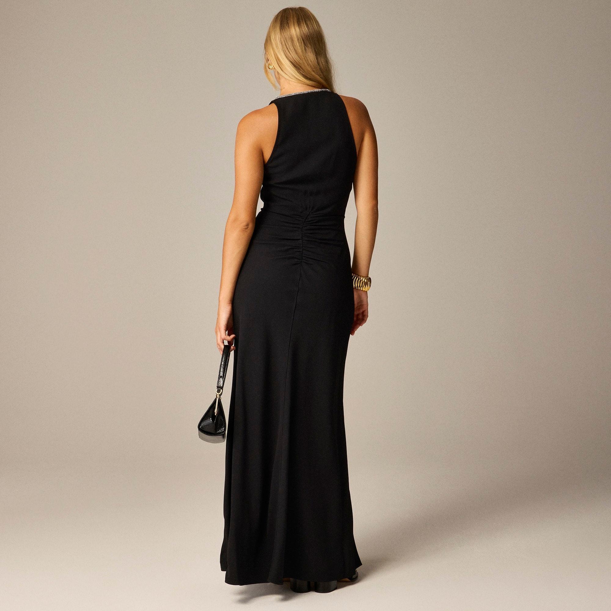 Full-length embellished ruched dress Product Image