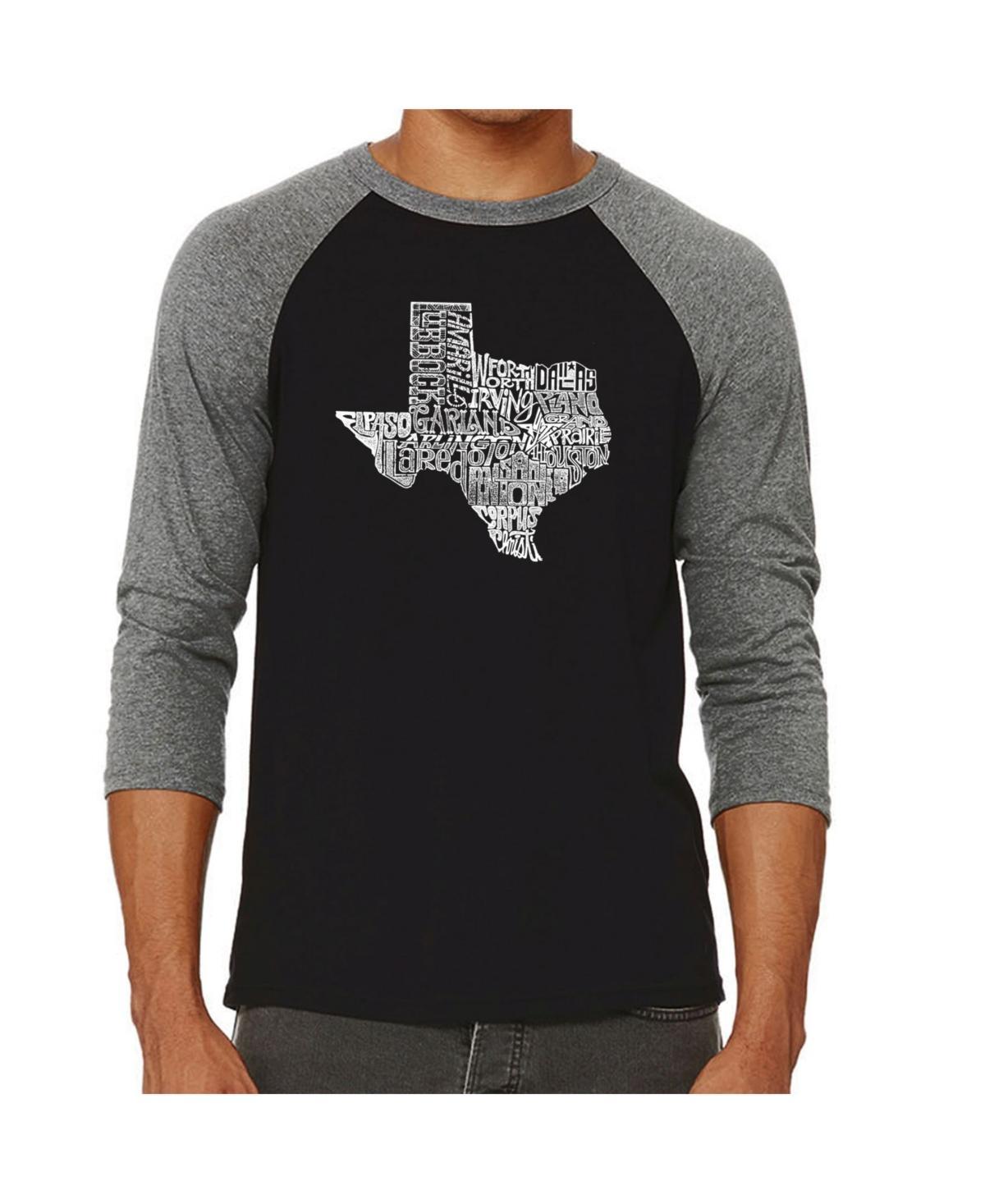 La Pop Art The Great State of Texas Mens Raglan Word Art T-shirt Product Image