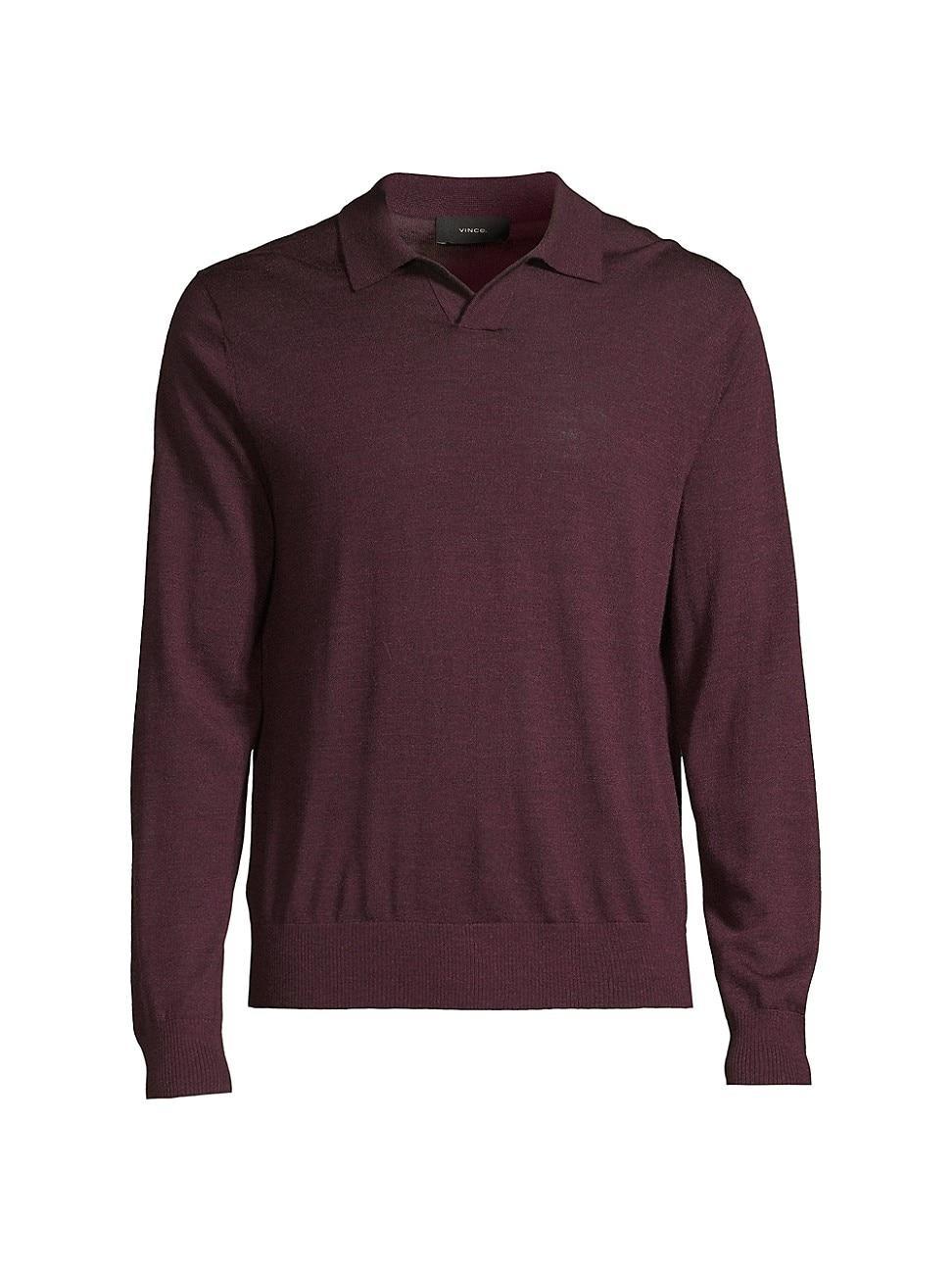 Mens Merino Long-Sleeve Polo Shirt Product Image