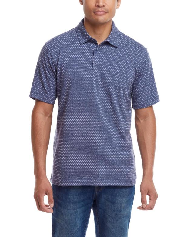 Weatherproof Vintage Mens Short Sleeve Jacquard Polo Shirt Product Image