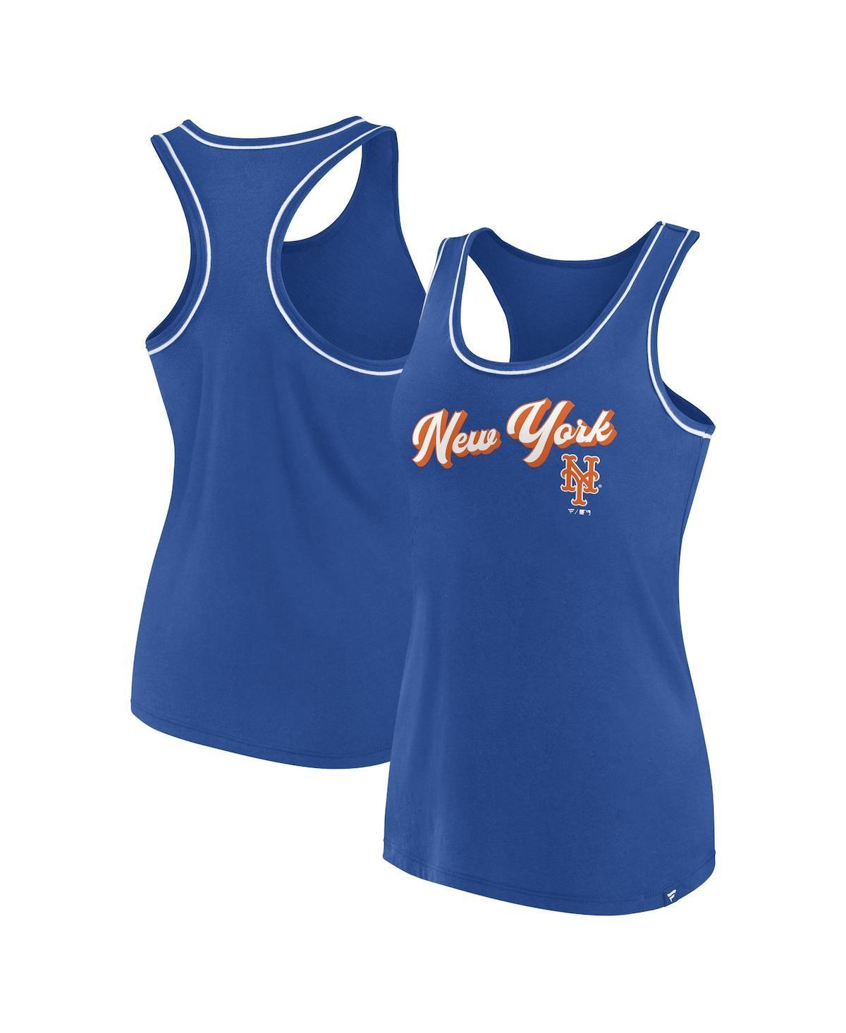 Womens Fanatics Branded Royal New York Mets Wordmark Logo Racerback Tank Top Product Image