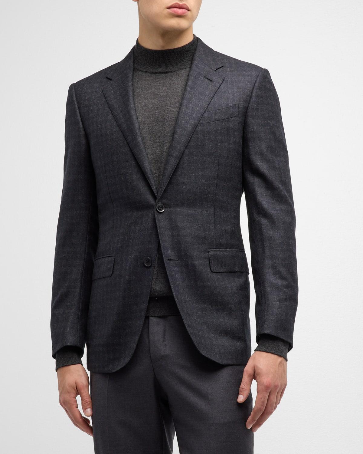 Mens Tonal Check Wool Sport Coat Product Image