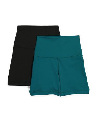 2pk Lux Everyday Band Free Waistband High Rise Basic Shorts for Women Product Image