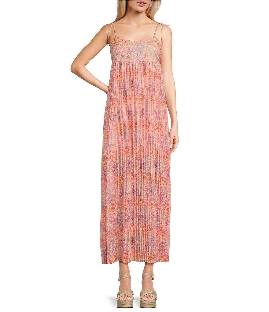 Coco + Jaimeson Printed Sunburst Pleated Maxi Dress Product Image