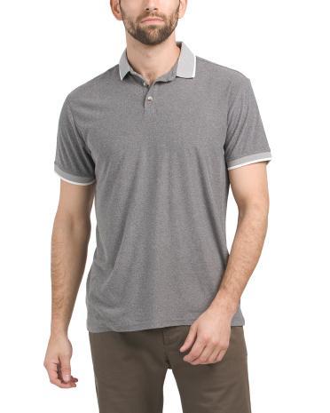 Super Soft Ribbed Collar Polo T-shirt for Men Product Image