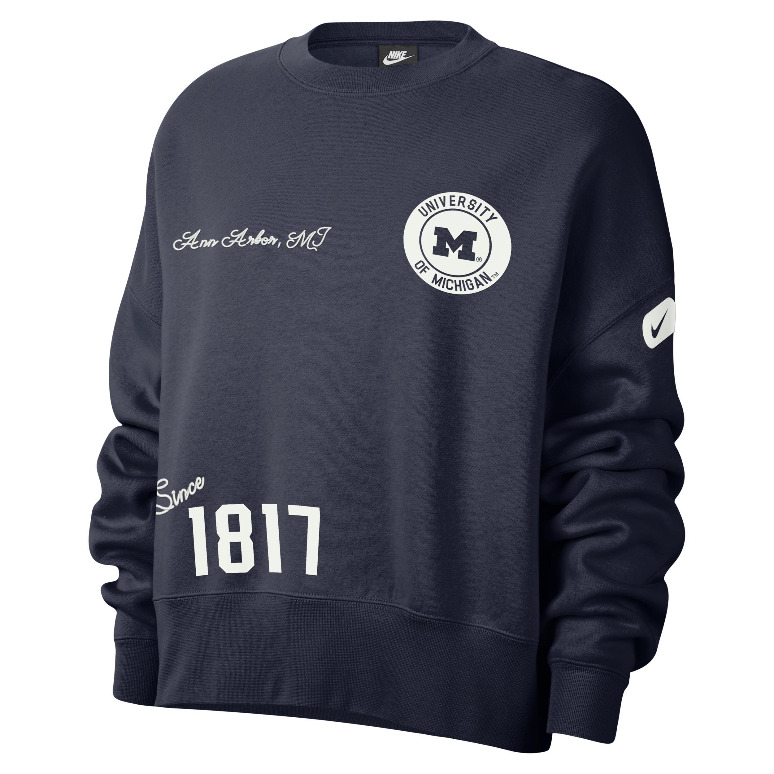 Michigan Nike Womens College Crew-Neck Sweatshirt Product Image