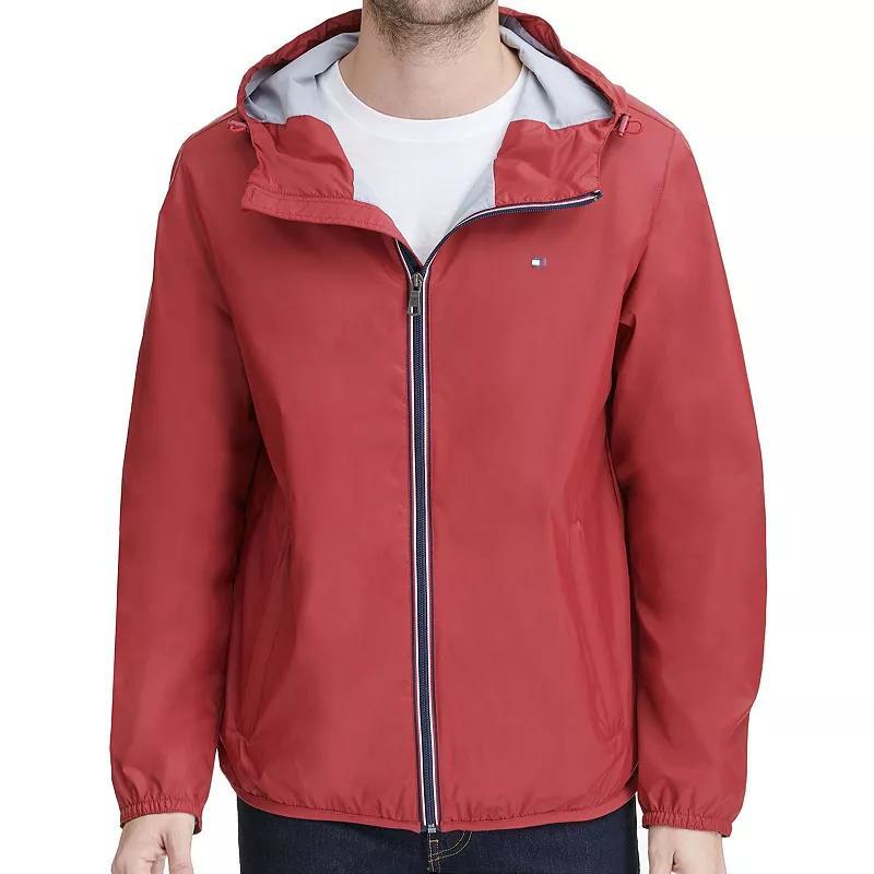 Mens Tommy Hilfiger Hooded Nylon Rain Slicker Jacket Product Image