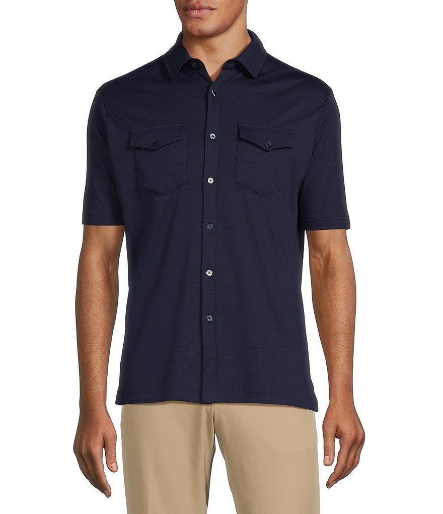 Hart Schaffner Marx Botanica Collection Short Sleeve Solid HartSoft Coatfront Shirt Product Image