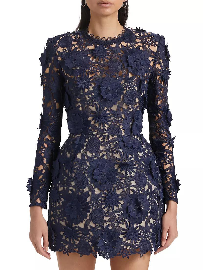 Maia Floral Appliqué Lace Minidress Product Image