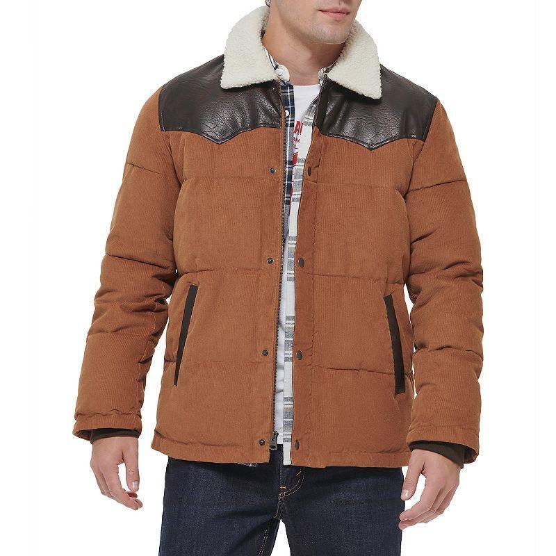 Mens Levis Out West Mixed Media Jacket Brown Product Image