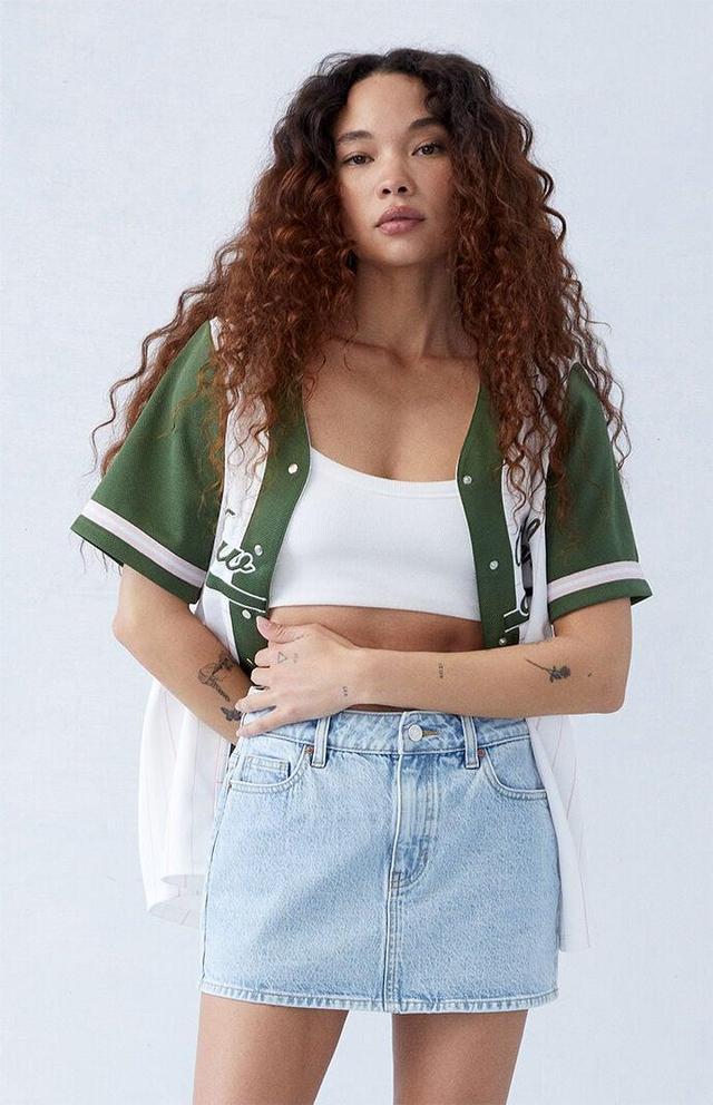 PacSun Womens Light Stretch Mid Rise Denim Skirt Product Image