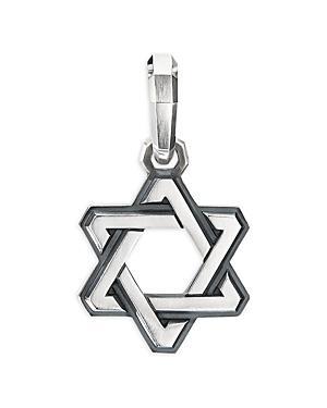 Mens Deco Star of David Sterling Silver Pendant Product Image