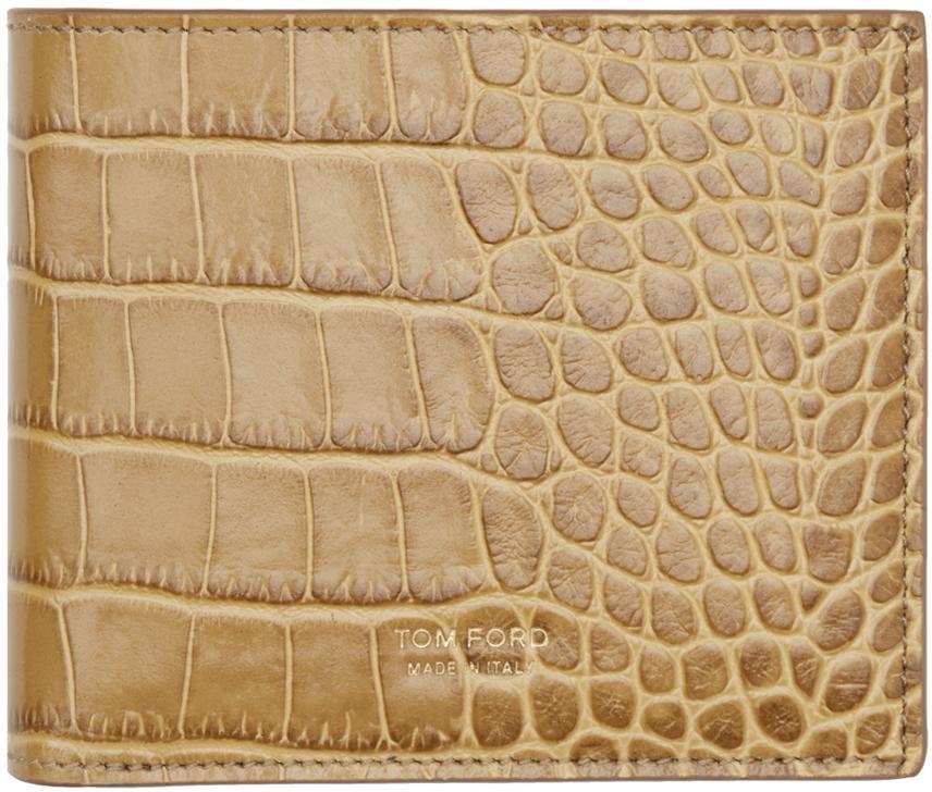 TOM FORD Beige Shiny Printed Wallet In Safari Beige Product Image