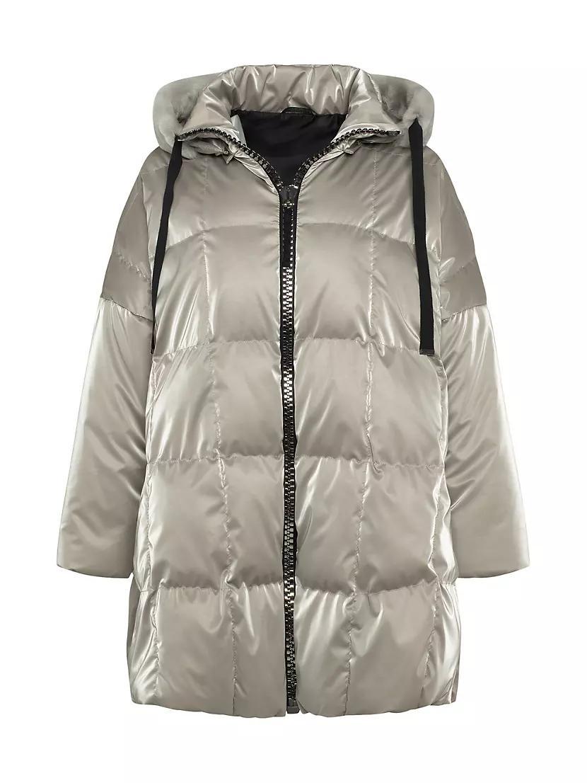 Quilted Parka with Shearling Lamb Trim Product Image