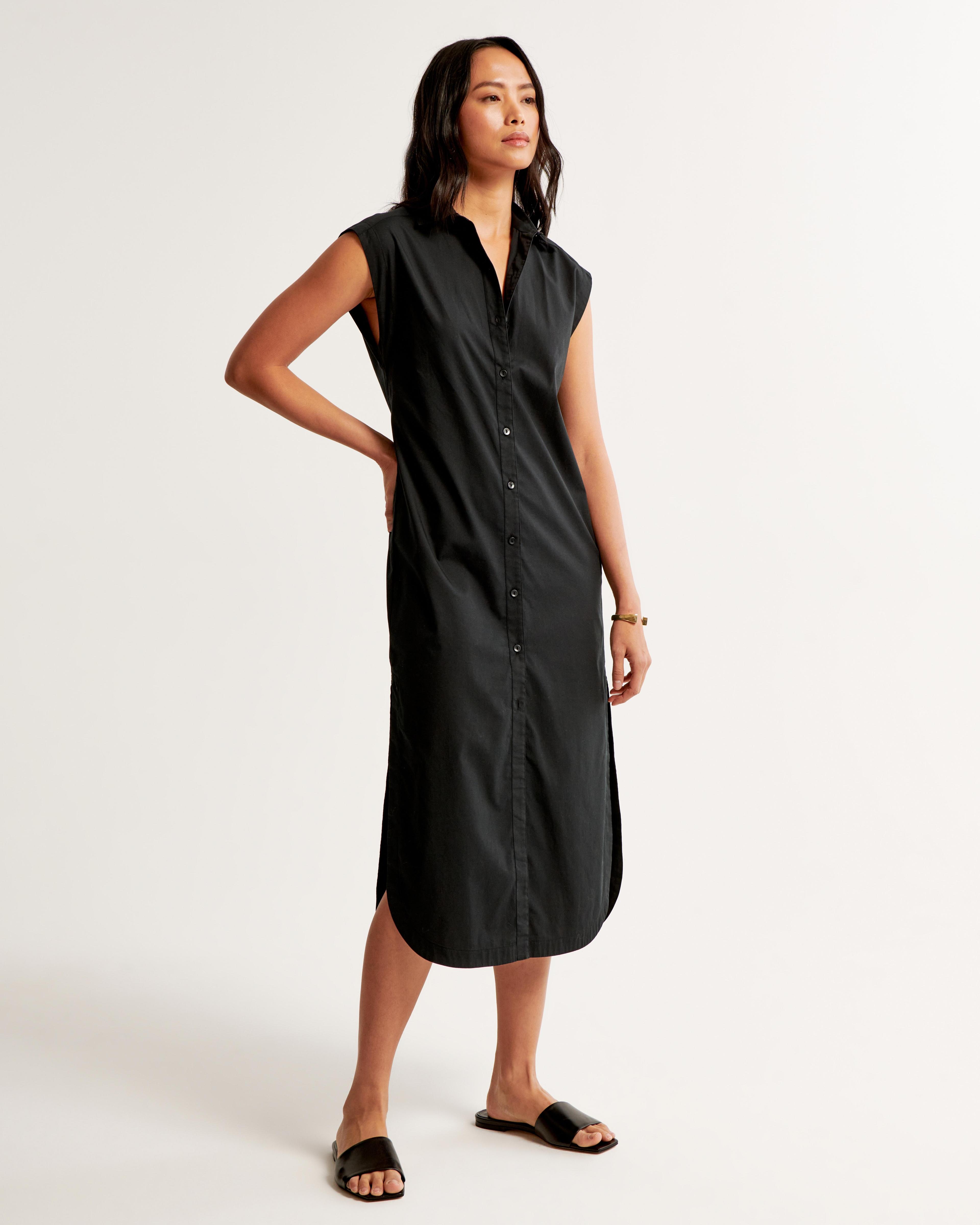 Button-Through Midi Shirt Dress Product Image