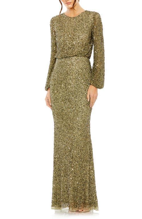 Mac Duggal Beaded Long Sleeve Gown Product Image