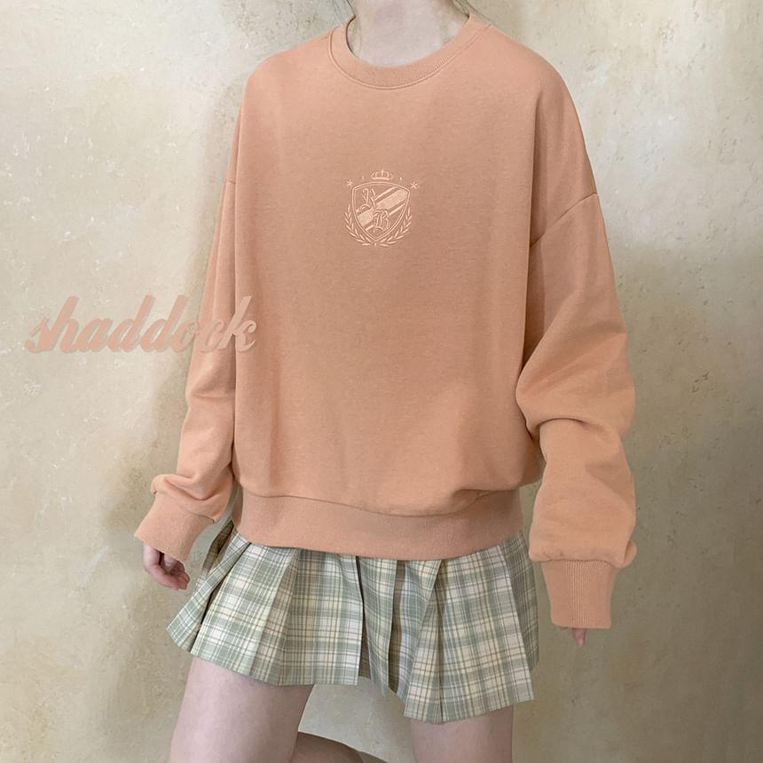 Long Sleeve Crewneck Embroidered Sweatshirt Product Image