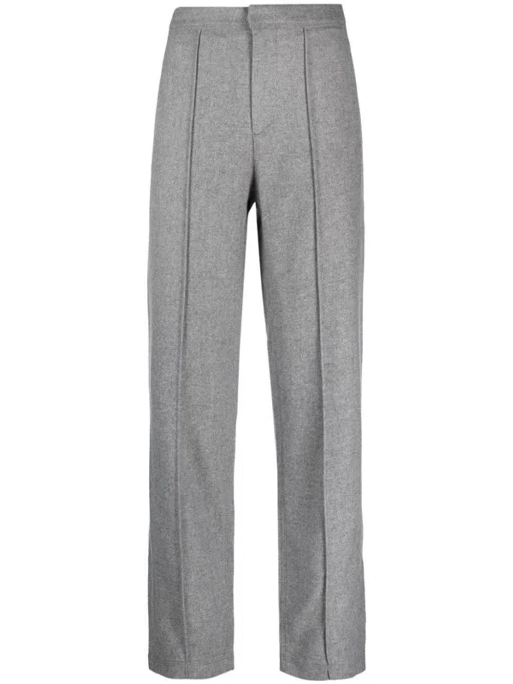 High-waisted Straight-leg Trousers In Grey product image