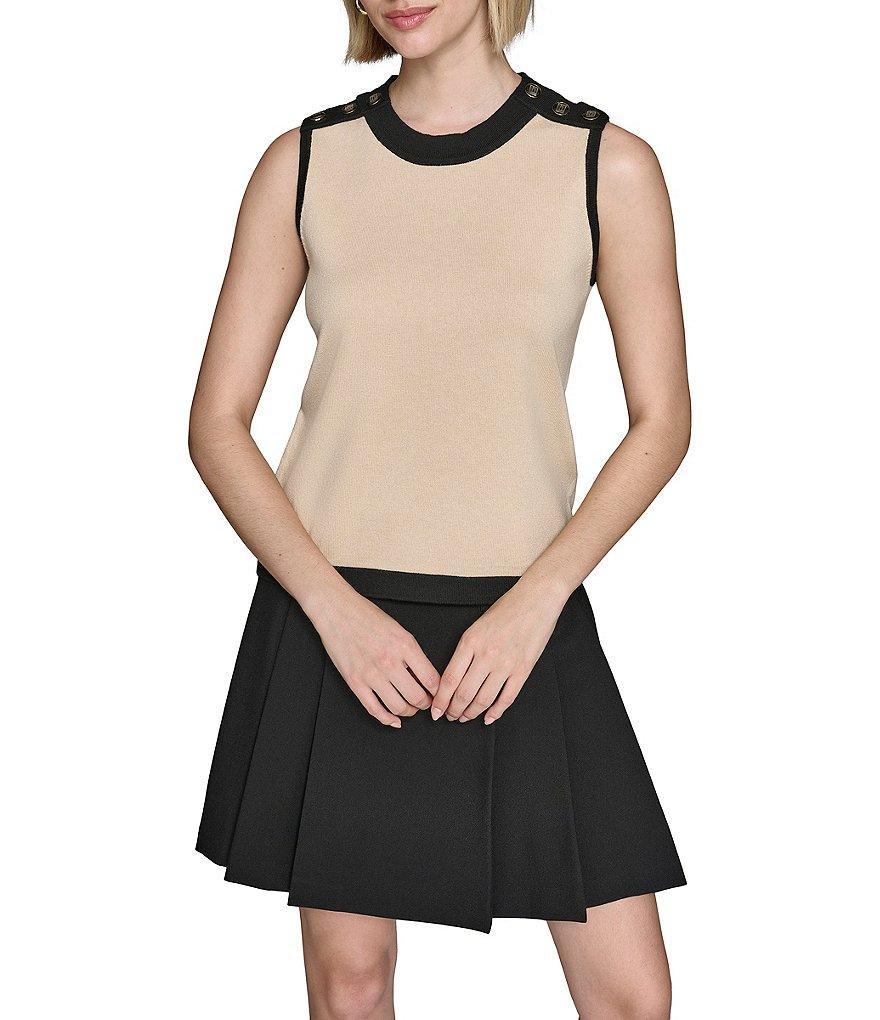 KARL LAGERFELD PARIS Combo Scoop Neck Sleeveless Top Product Image