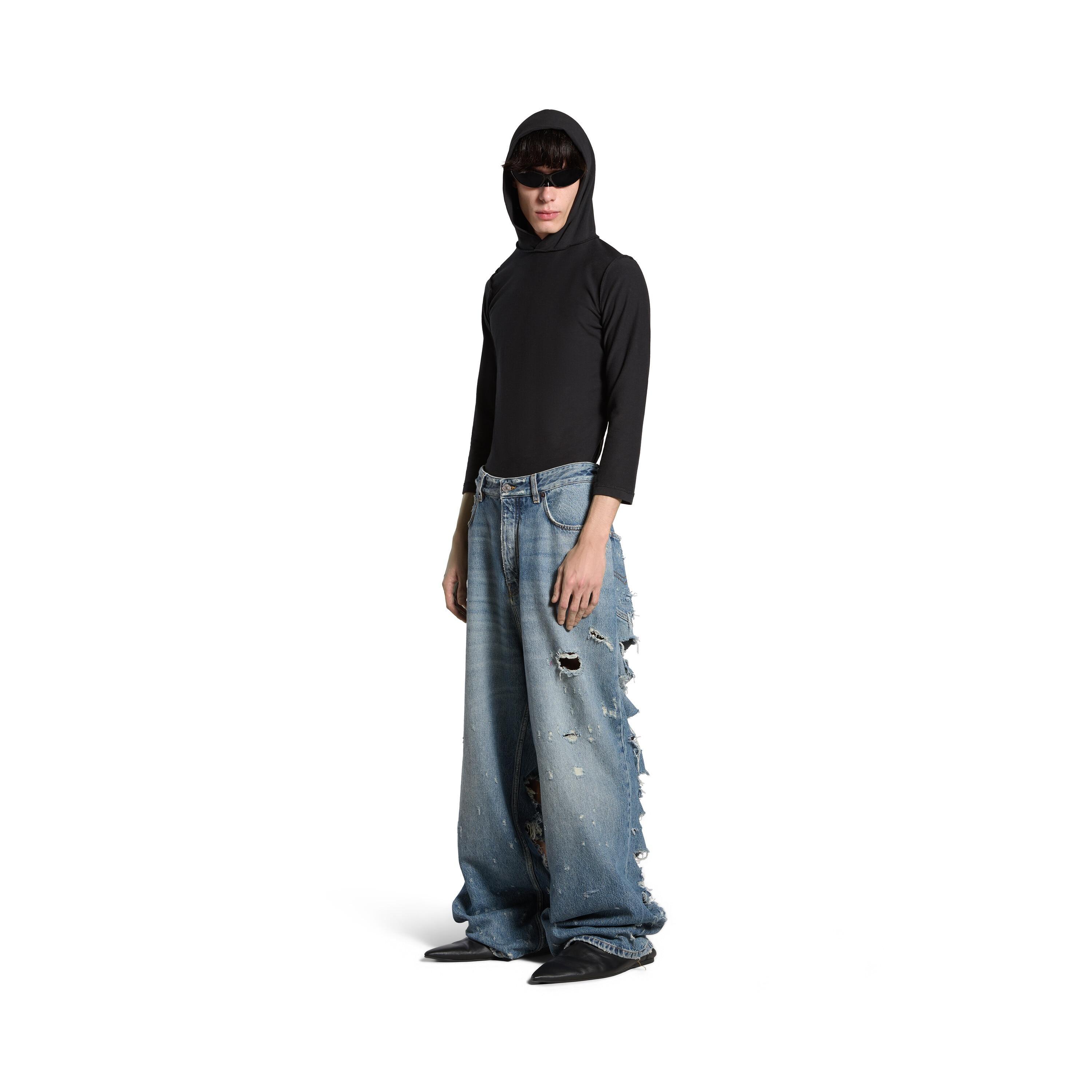 Super Destroyed Baggy Pants in Light Blue Product Image