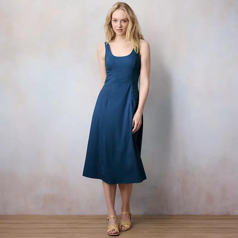 Womens LC Lauren Conrad Smocked Tie Waist Midi Tank Dress Product Image