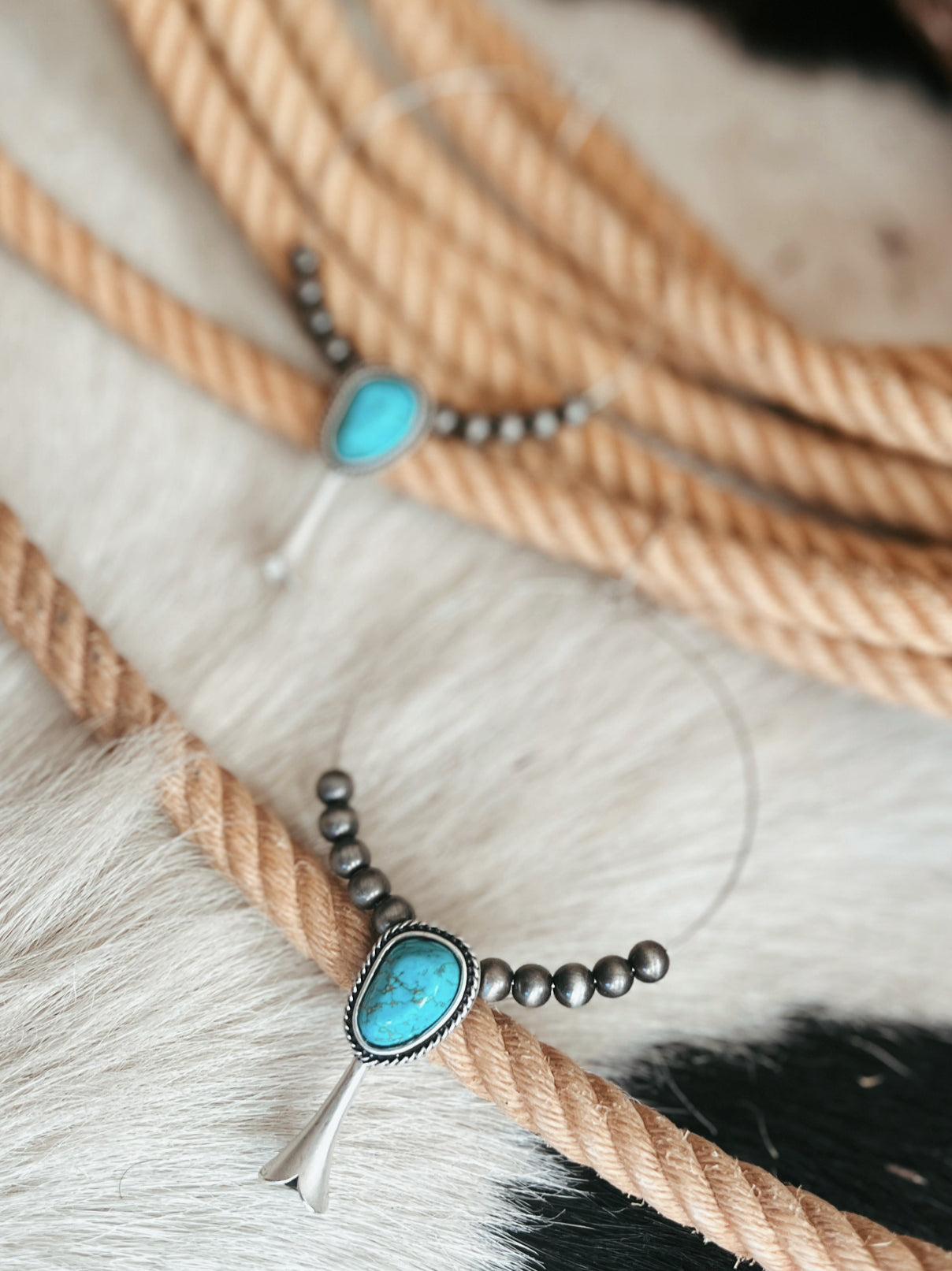 Squash Turquoise Hoop Earrings Product Image