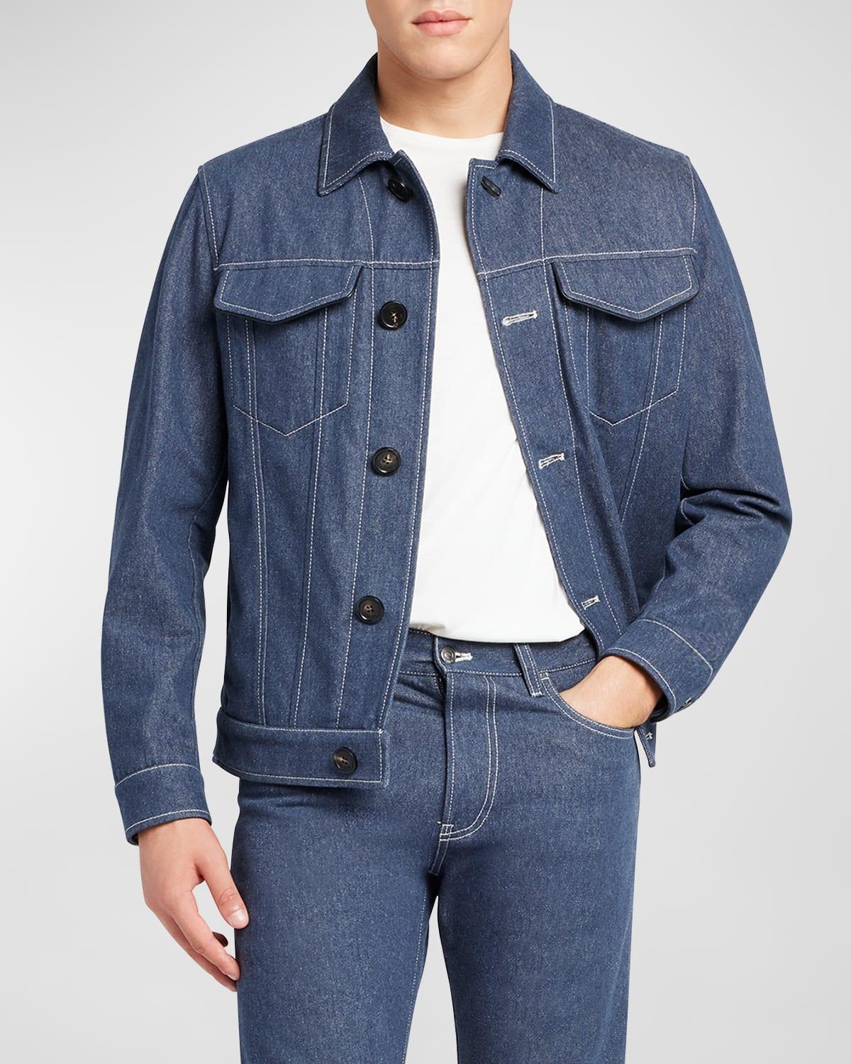 Mens Neive Button-Front Denim Jacket Product Image