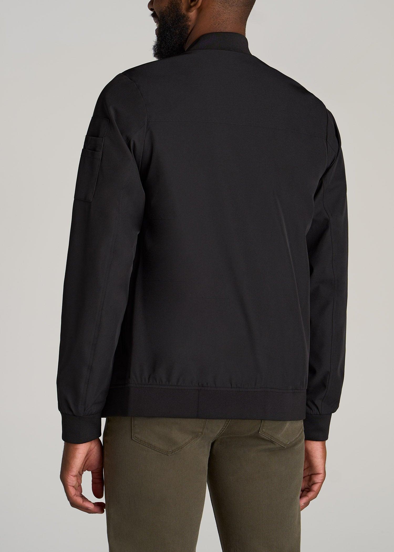 Bomber Jackets for Tall Men in Black Male Product Image