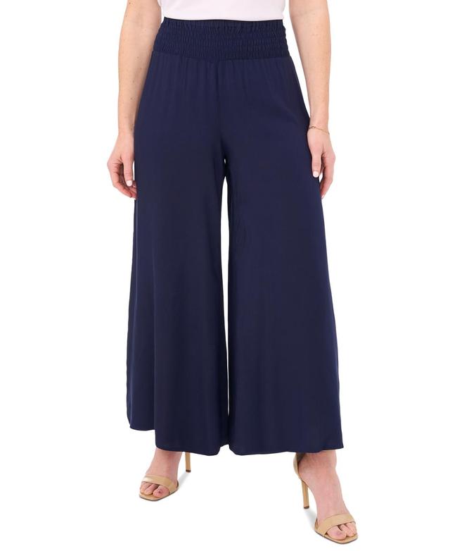 Sam & Jess Womens Challis Smocked-Waist Wide-Leg Pants Product Image