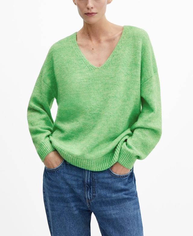 Mango Womens V-Neck Knit Sweater Product Image