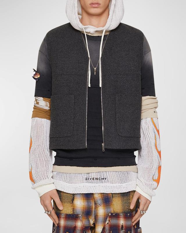 Mens Double-Face Wool-Cashmere Vest Product Image