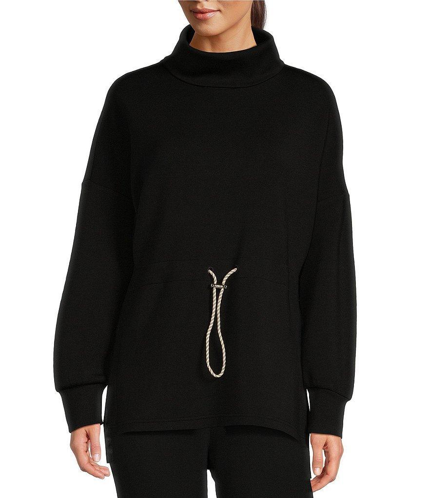 Varley Freya DoubleSoft® Rolled Turtleneck Drawstring Waist Hi-Low Pullover Sweatshirt Product Image