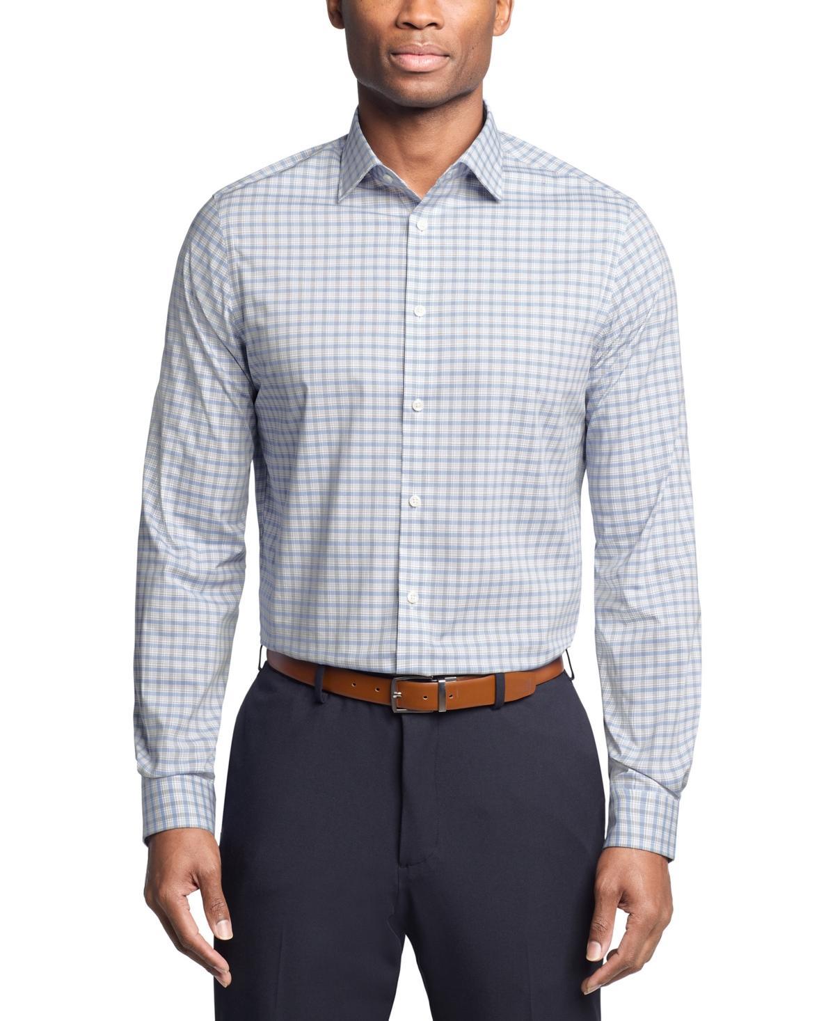 Michael Kors Mens Regular-Fit Comfort Stretch Check Dress Shirt Product Image