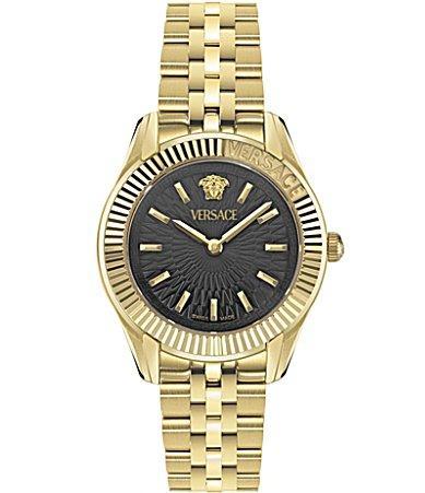 Versace Womens Greca Time Petite Quartz Analog Gold Tone Stainless Steel Bracelet Watch Product Image