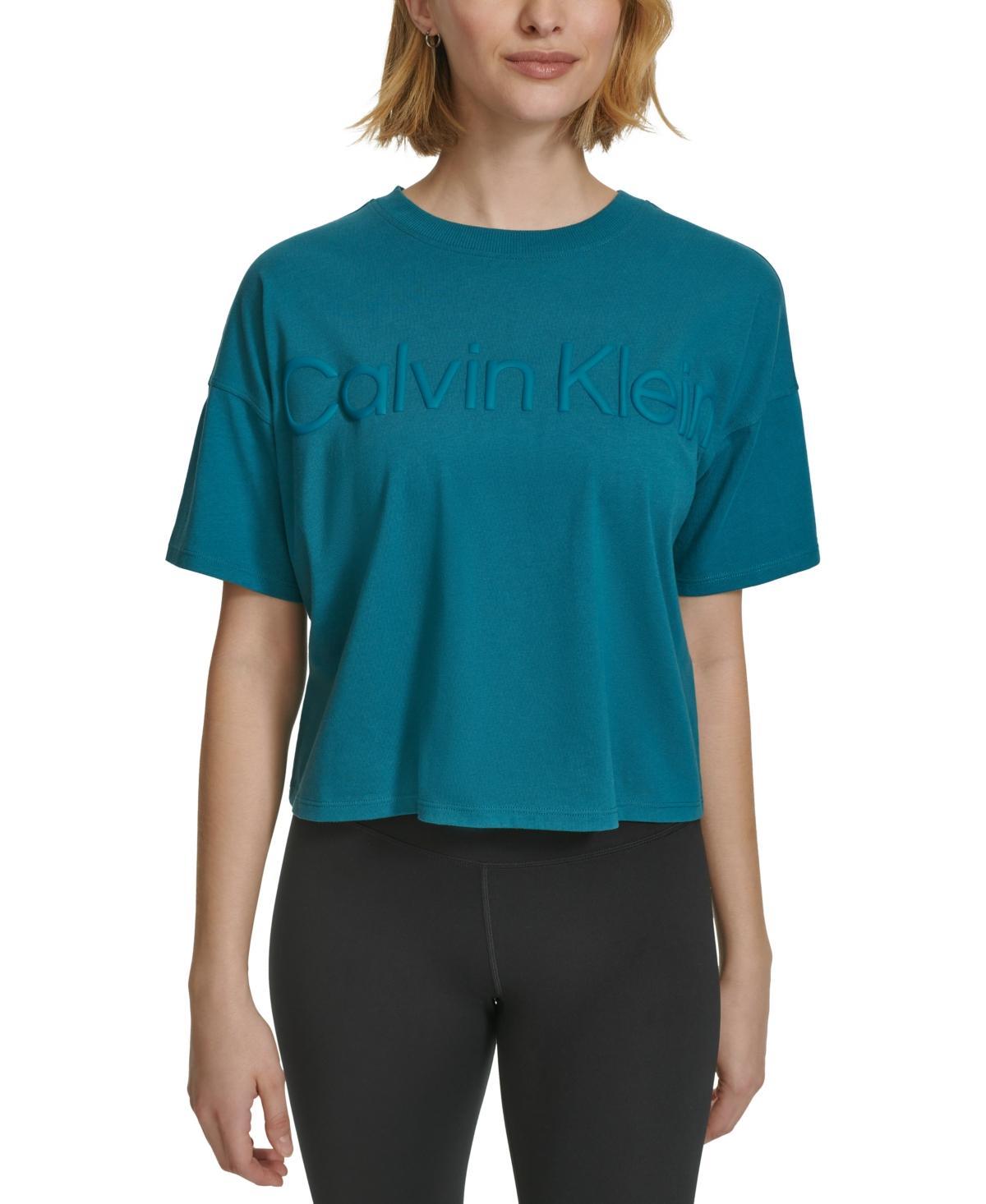 Women's Cotton Raised Logo Cropped T-Shirt Product Image