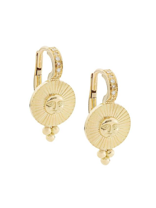 Womens Sole 18K Yellow Gold & Diamond Drop Earrings Product Image