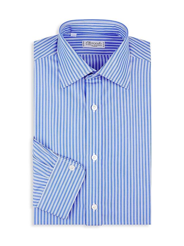 Mens Striped Cotton Dress Shirt Product Image