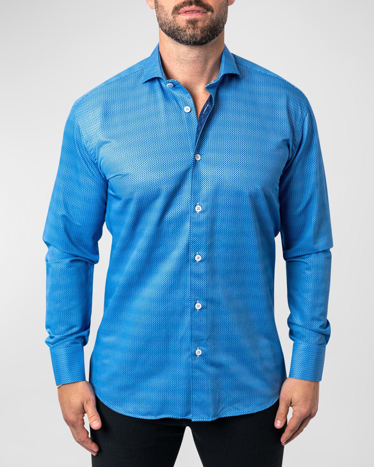 Maceoo Einstein Stretchbrooks 93 Blue Contemporary Fit Button-Up Shirt Product Image