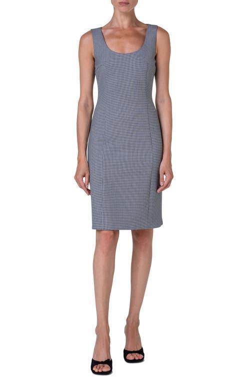 Akris punto Micro Houndstooth Check Pebble Crepe Sheath Dress Product Image