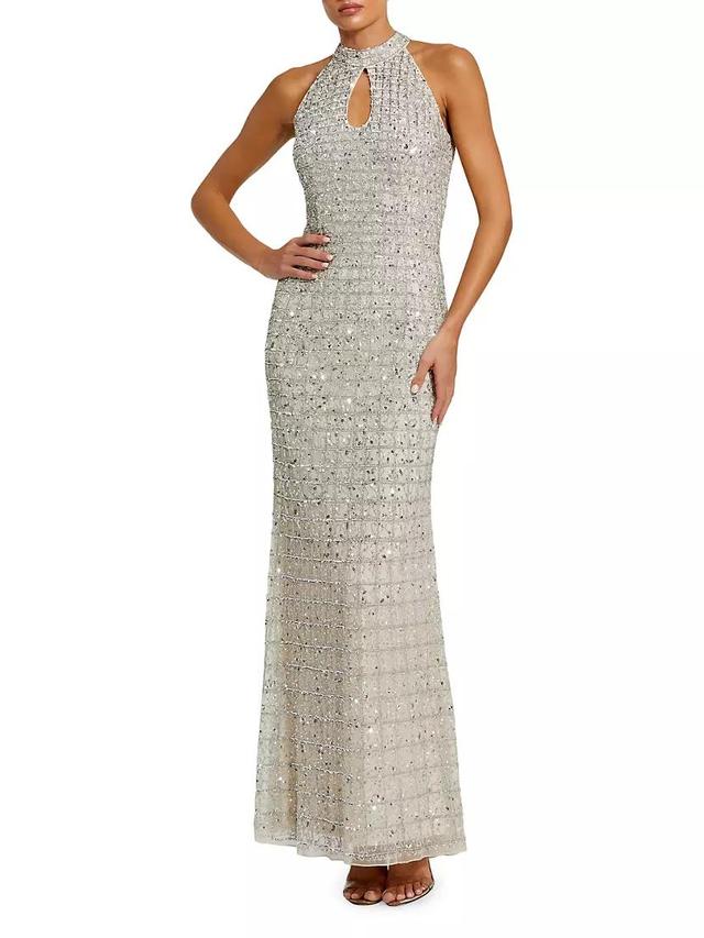 Embellished Keyhole Column Gown Product Image