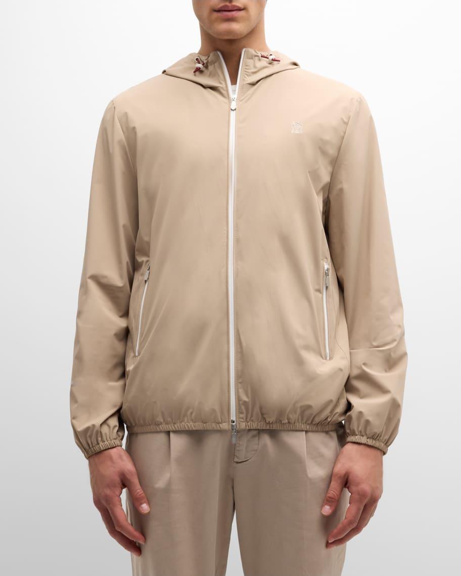 Men's Nylon Hooded Water-Resistant Jacket Product Image