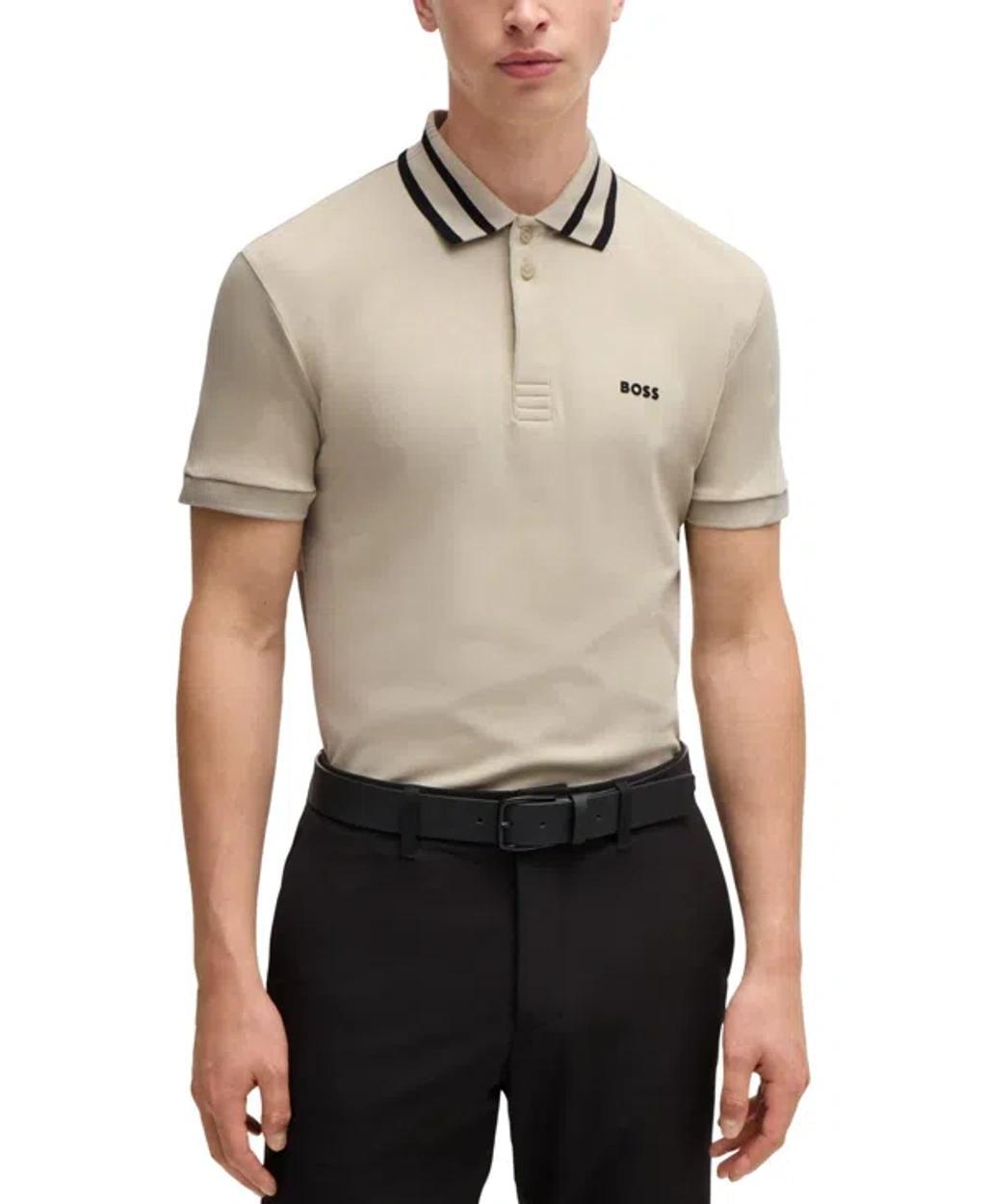 Paddy Mens Organic Cotton Polo With Contrast Logo Details C In Open White 131 Product Image